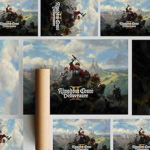 Może przedstawiać: Okładka gry wideo przedstawiająca średniowiecznego rycerza w zbroi trzymającego miecz, z tytułem "Kingdom Come Deliverance II" w stylizowanym foncie.