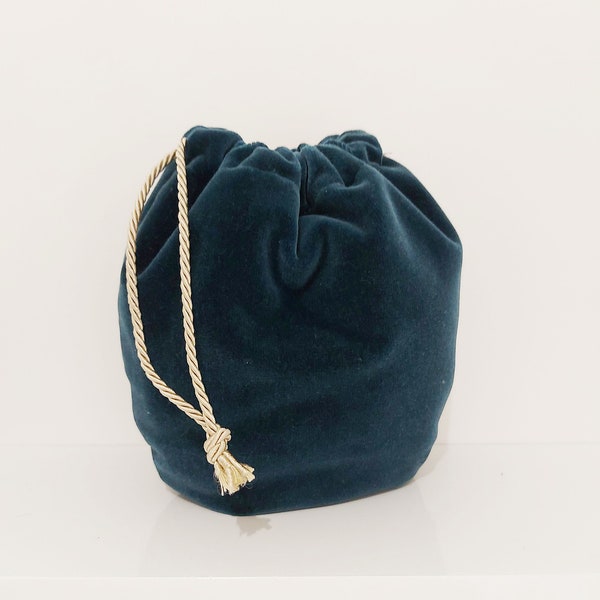 Mini Bucket bag in velluto, borsa in velluto, portagioie, fatta a mano,