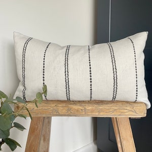 Inga Cushion/Monochrome Cushion/Striped Cushion/Bohemian Cushion/Scatter Cushion/Home Decor/Linen Cushion/Cushion Cover/Scandi Cushion