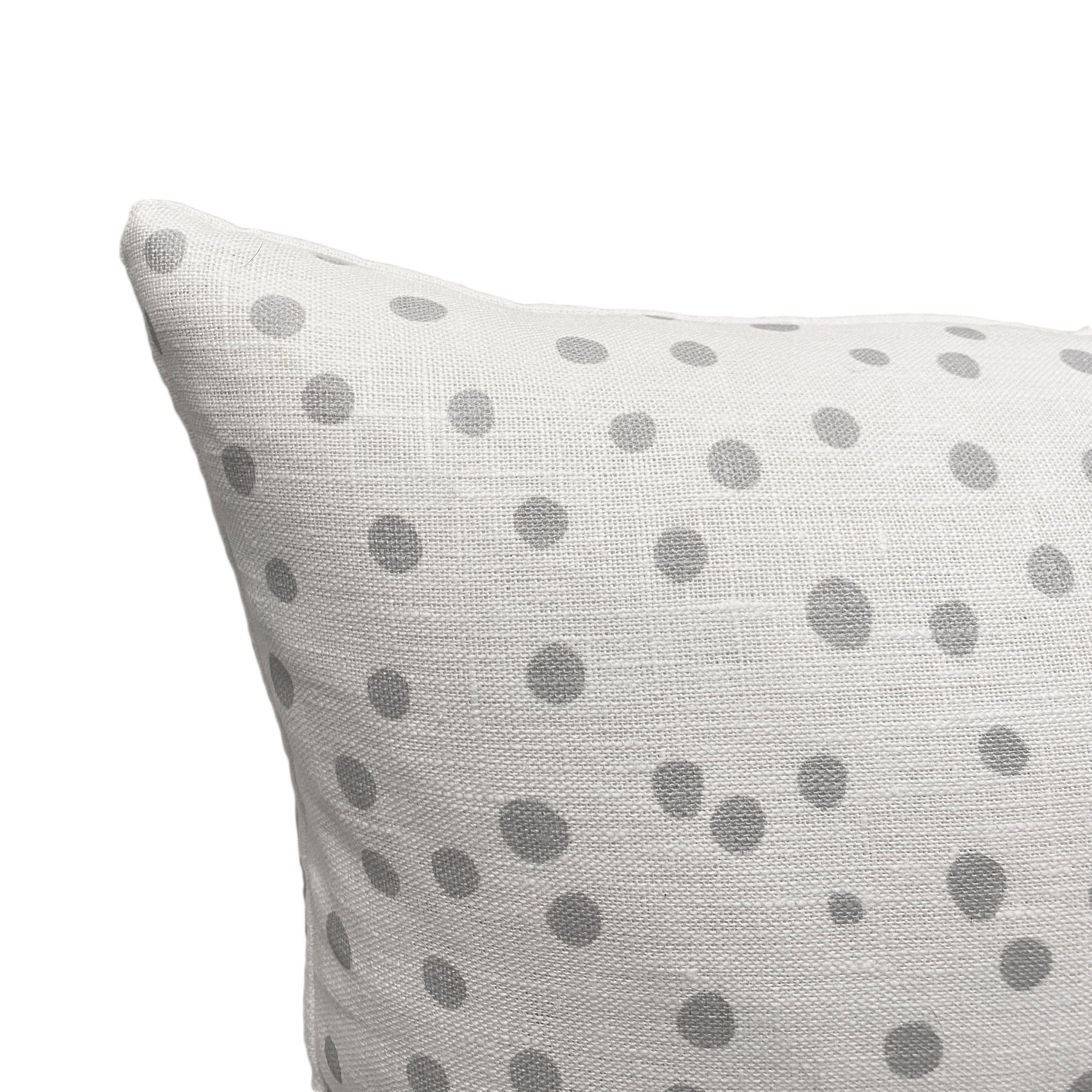 Grey Polka Dot Cushion/linen Cushion Cover/rectangular Cushion/polka