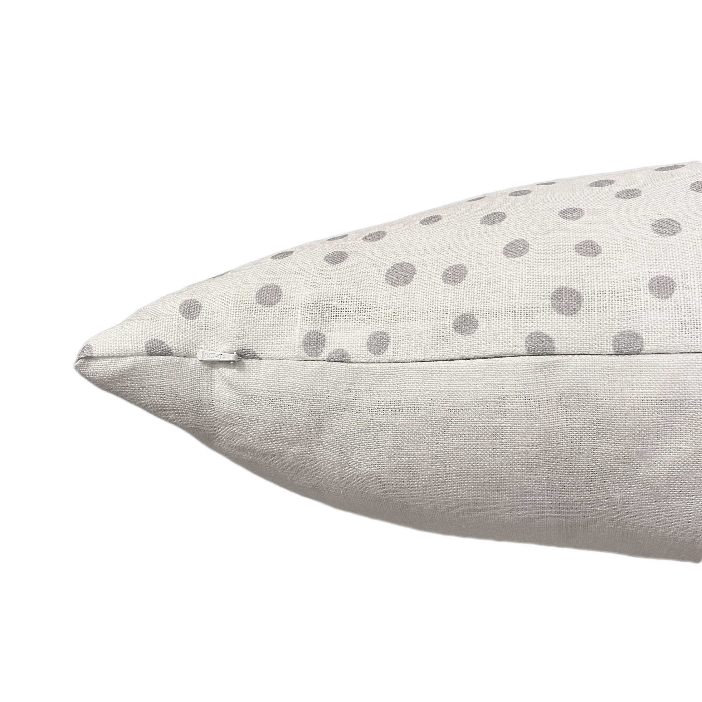 Grey Polka Dot Cushion/linen Cushion Cover/rectangular Cushion/polka