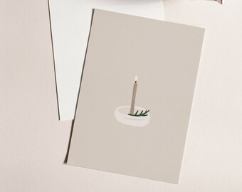 Postcard, candle