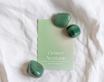Gemstone Gift Set Green Aventurine Rituals Stone of Courage Tumbled Stone Meditation Mindfulness