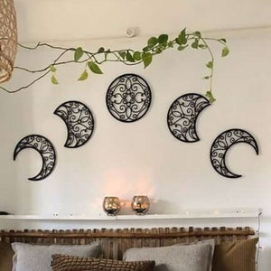 Moon Phases Metal Wall Decor, Metal Ramadan Moon Phase Wall Hanging, Moon Wall Art, The Phases of The Moon Eid  Decor, Ramadan Decoration