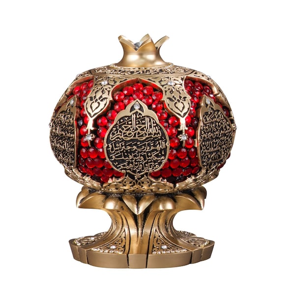 Islamic Table Decor&Islamic Desk Decor, Ayatul Kursi, Islamic Art Decoration, Muslim Gift Figurine, Pomegranate Art Statue,Islamic Accessory