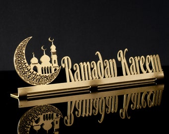 Metalen maan tafelblad, islamitisch tafeldecor Eid, salontafelblad, eettafel middelpunt, Ramadan Kareem decor, huiskunst, beste huiscadeau