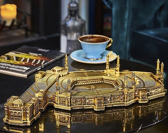 Islamic Home Decor Table Top&Gold Masjid Al Haram Islamic Art, 3D Kaaba Islamic Gifts for Mum;Mecca Decoration, Mother Days Gift Decoration