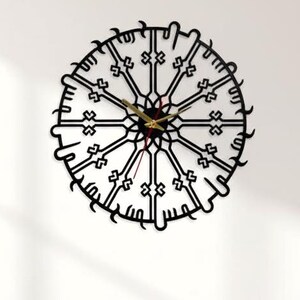 Metal Bismillah Kufic Wall Clock: Islamic Home Decor (24"/60cm)