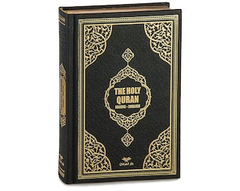 Arabic - English Quran with QR Code; Luxury Hardcover The Holy Quran & English Translation, Quran Gift | Medina Script Gilded, Stamped Quran