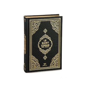 Coran arabe-français avec code QR ; Couverture rigide de luxe Le Saint Coran et traduction française, cadeau coran | Ecriture Médine Dorée, Estampille Coran