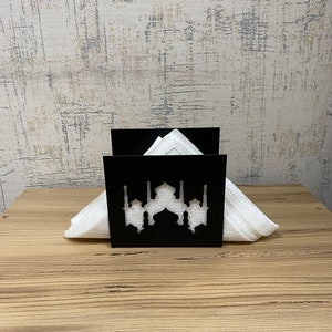 Porta tovaglioli in metallo Taj Mahal Mosque, decorazione per tavolo da pranzo in cucina, porta tovaglioli islamico per la casa, accessori per tavolo da cucina-contenitore