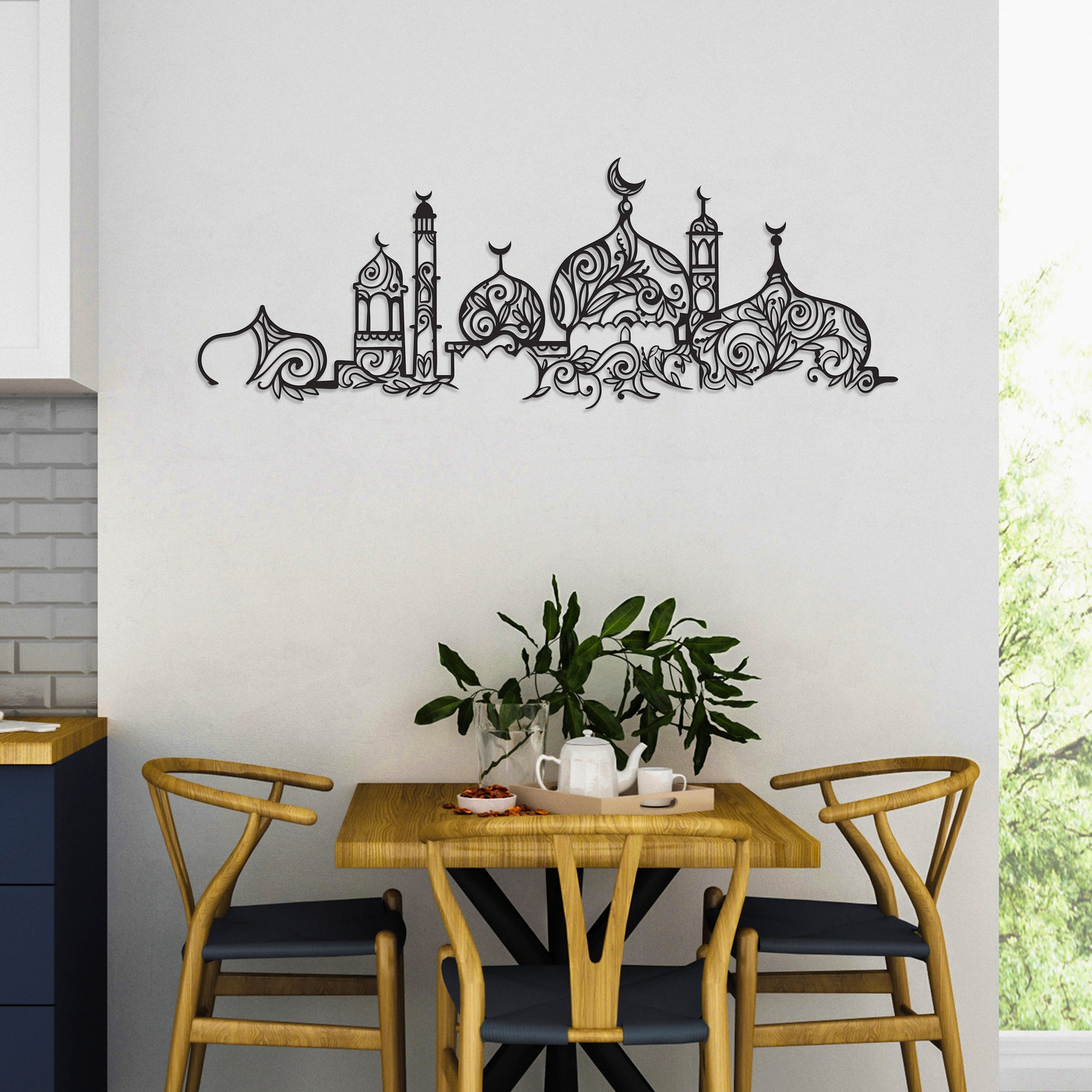 Islamic Wall Art Metal Masjid Wall Decor Plants Mosque Wall Etsy