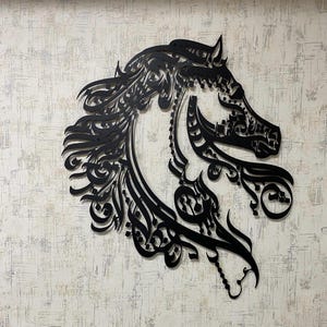 Art mural islamique, calligraphie arabe lettre Bismillah, calligraphie moderne de cheval, décoration d'intérieur art islamique, décoration musulmane du ramadan, cadeau de l'Aïd
