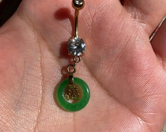 Jade Good Fortune Belly Ring