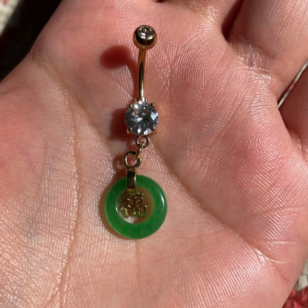 Jade Good Fortune Belly Ring