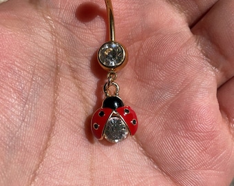 Ladybug belly button ring deals