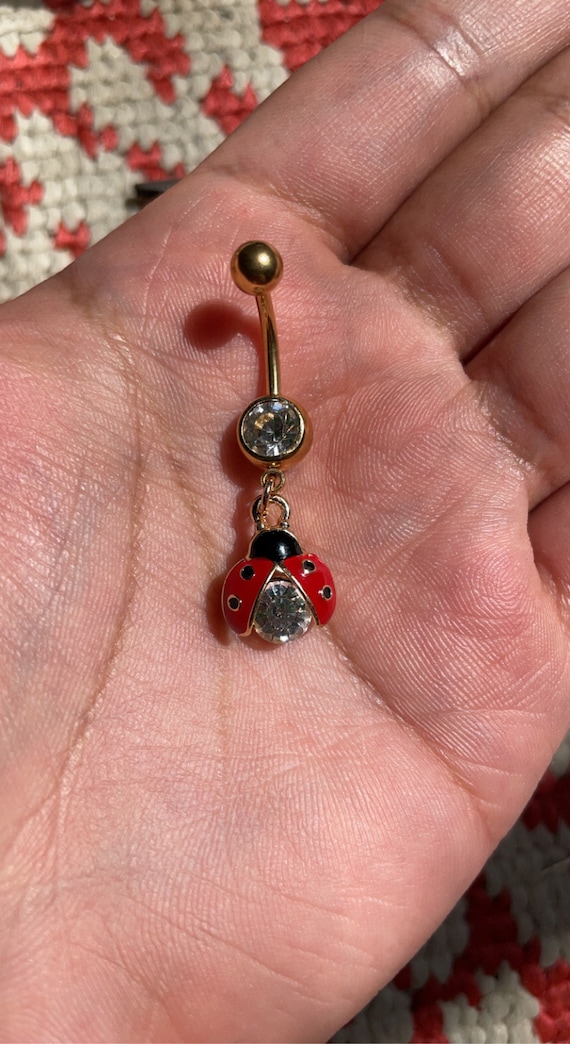 Ladybug Belly Ring Etsy