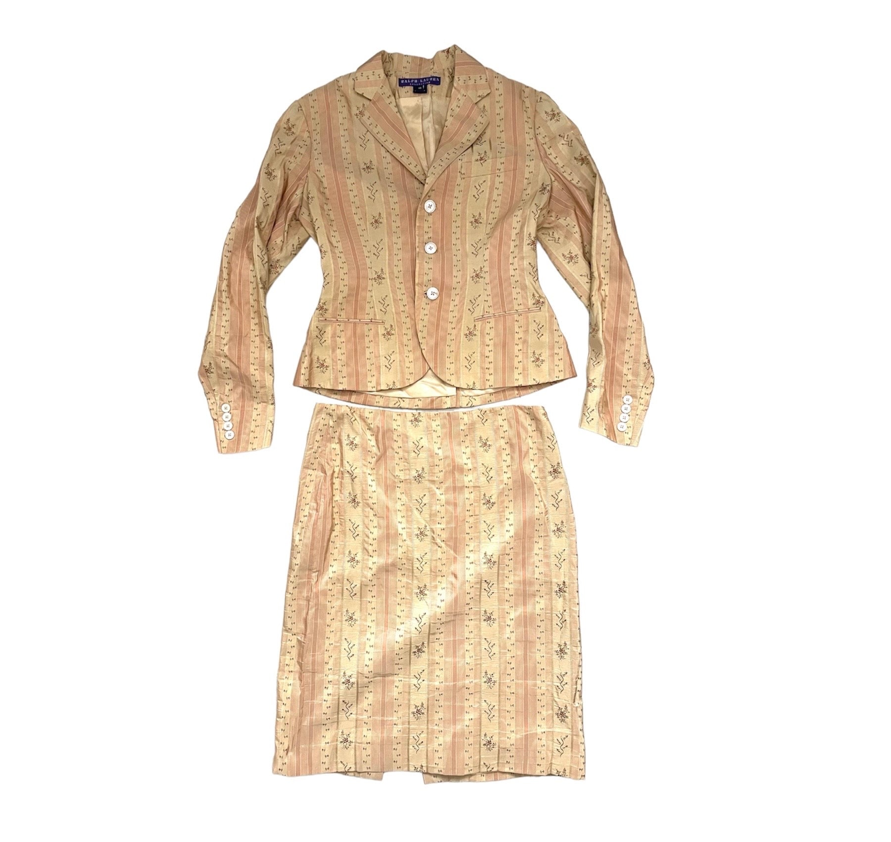 Ralph Lauren S/S 2003 Silk Jacquard Skirt Suit - Etsy