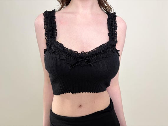 Blumarine Anna Molinari S/S 1993 Cropped Lace Knit Top - Etsy