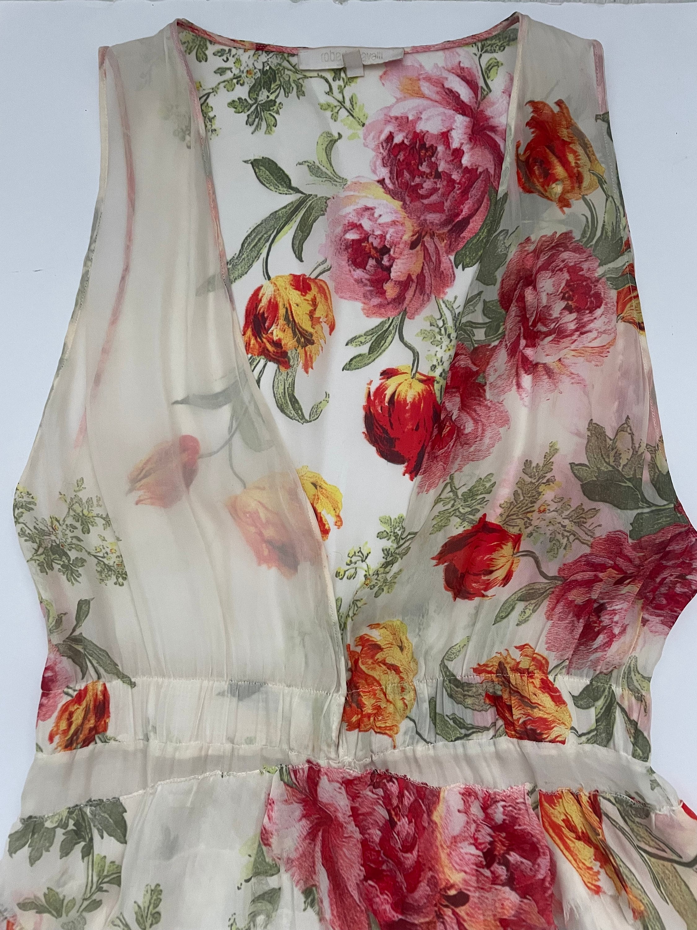 ワンピース ROBERTO CAVALLI GARDEN ROSE PRINT SILK ASYMMETRIC DRESS 27325796_57252824_600.jpg