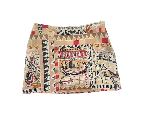 Prada S/S 2004 Postcard Print Mini Skirt - Etsy