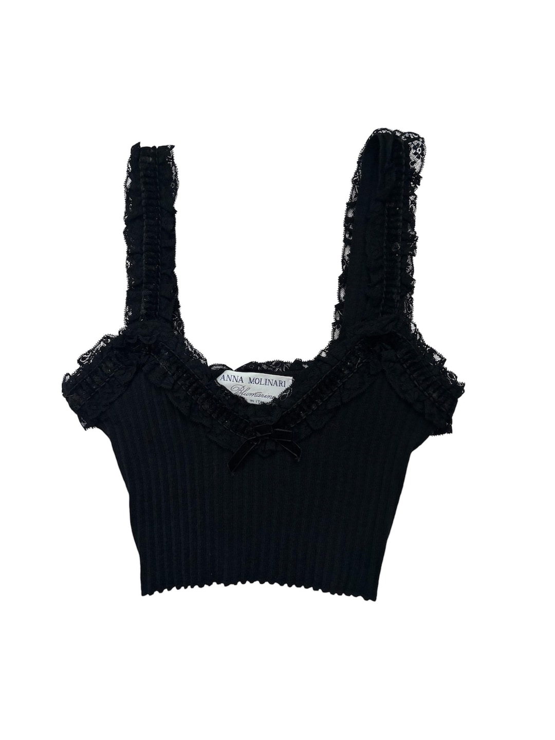 イタリア アンナモリナーリ ANNA MOLINARI キャミソール　バレリーナ Blumarine Anna Molinari S/S 1993 Cropped Lace Knit Top - Etsy