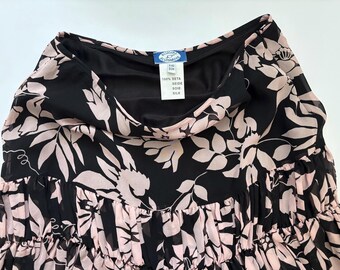 Blugirl Blumarine S/S 2004 Hibiscus Print Silk Corset & Skirt Set