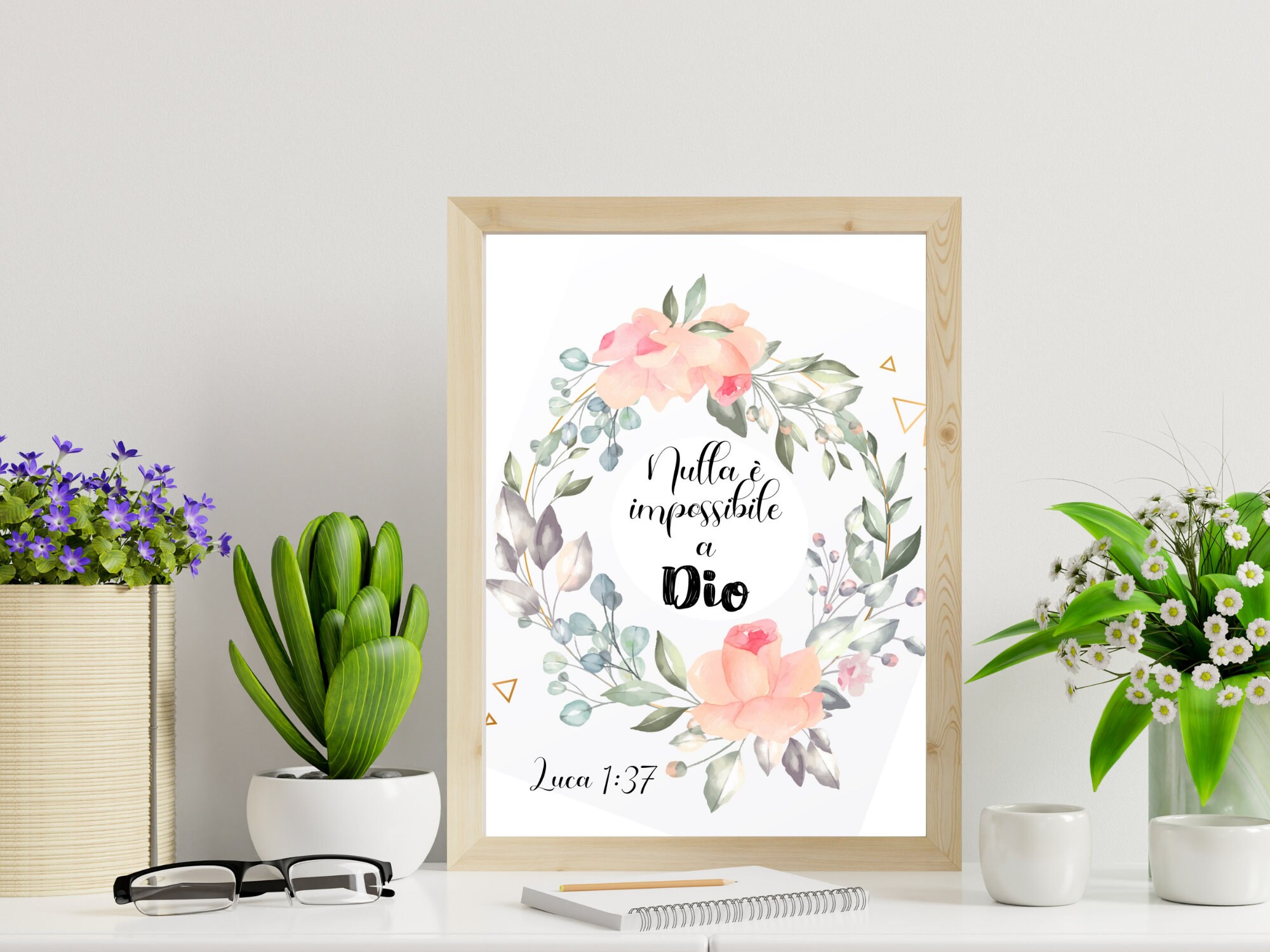 Nulla è Impossibile A Dio Testo Versetto Biblico Luca 1:3 Nulla è Impossibile a Dio Poster - Etsy UK