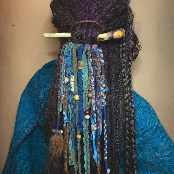 Gypsy fox- dreadlocks accessory- hair decoration- dreadlocks holder- hair stick