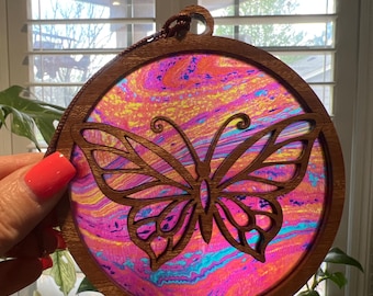 Butterfly (New) Suncatcher - Wood and Acrylic