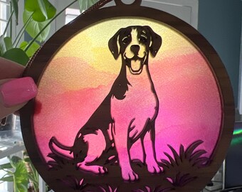 German Shorthaired Pointer Suncatcher - Wood and Acrylic