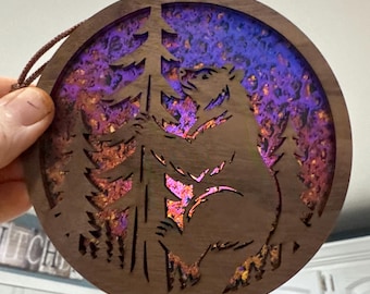 Bear Suncatcher - Wood and Acrylic