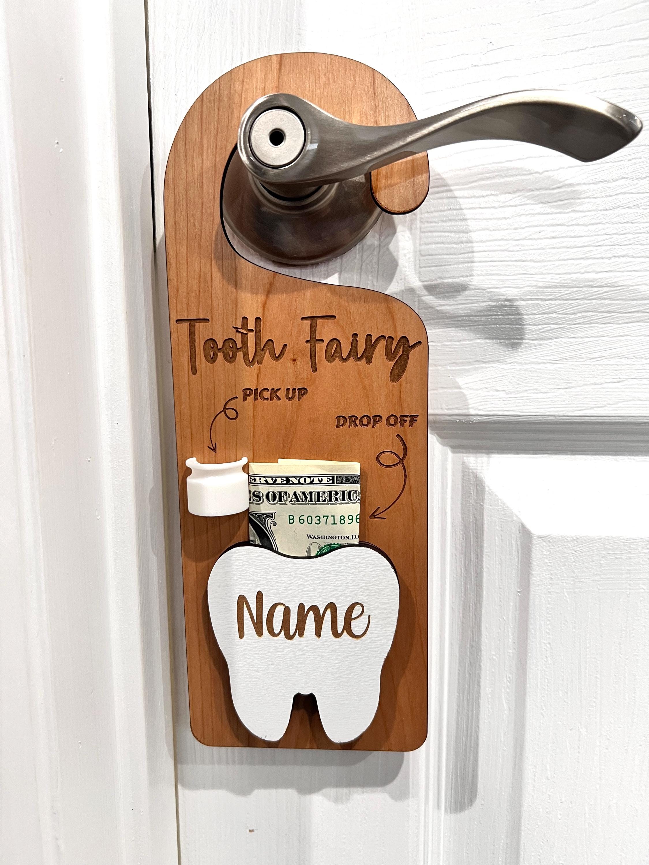 Personalized Tooth Fairy Pickup Dropoff Door Hanger
