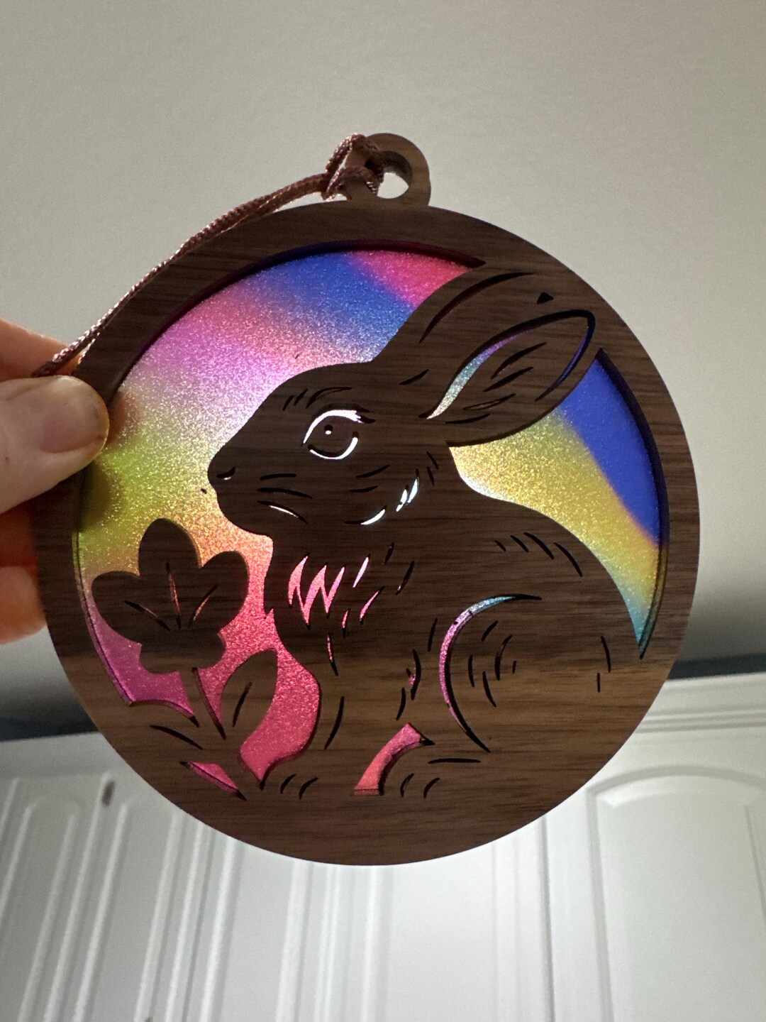 Rabbit Suncatcher - Wood and Acrylic - Etsy