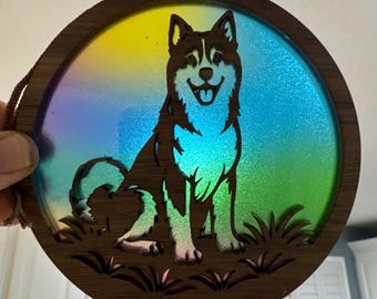 Akita Suncatcher - Wood and Acrylic