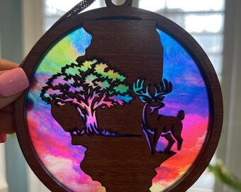 Illinois Suncatcher - Wood and Acrylic