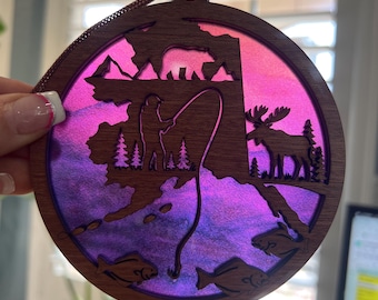 Alaska Suncatcher - Wood and Acrylic