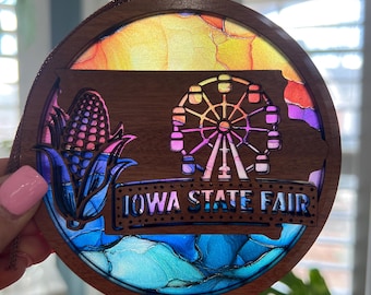 Iowa Suncatcher - Wood and Acrylic