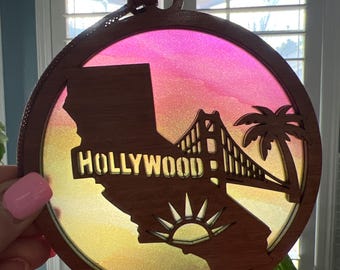 California Suncatcher - Wood and Acrylic