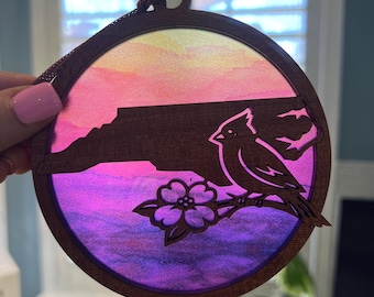 North Carolina Suncatcher - Wood and Acrylic