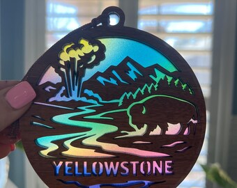 Yellowstone Suncatcher - Wood and Acrylic