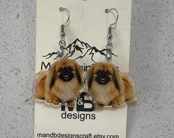 Pekingese Earrings