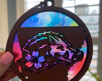 Arkansas Suncatcher - Wood and Acrylic