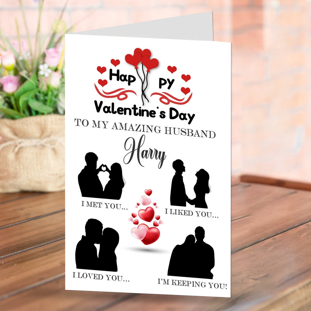 Personalised Valentines Day Card, Valentine's Day Gift Card for ...