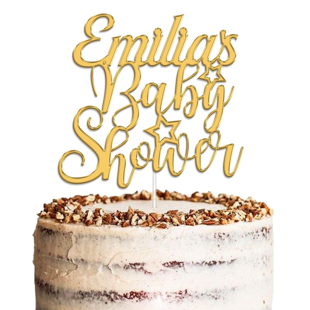 Custom Baby Shower Cake Topper, Personalized Gender Reveal Party — free download