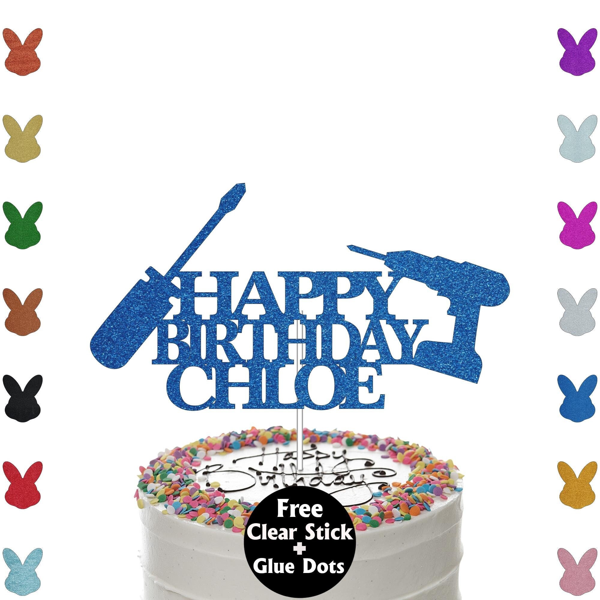 Happy Birthday Motorcycle Cake Topper Black Glitter, Motorcycle Cake Topper Black Glitter Decorations Sports Themed Man Boy Party Decorations