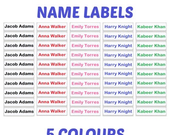 Iron on Name Labels, Personalised Iron on Name Labels, Iron on Labels for Clothing, Iron on Name Tags for School Uniform 10 25 50 75 100 150
