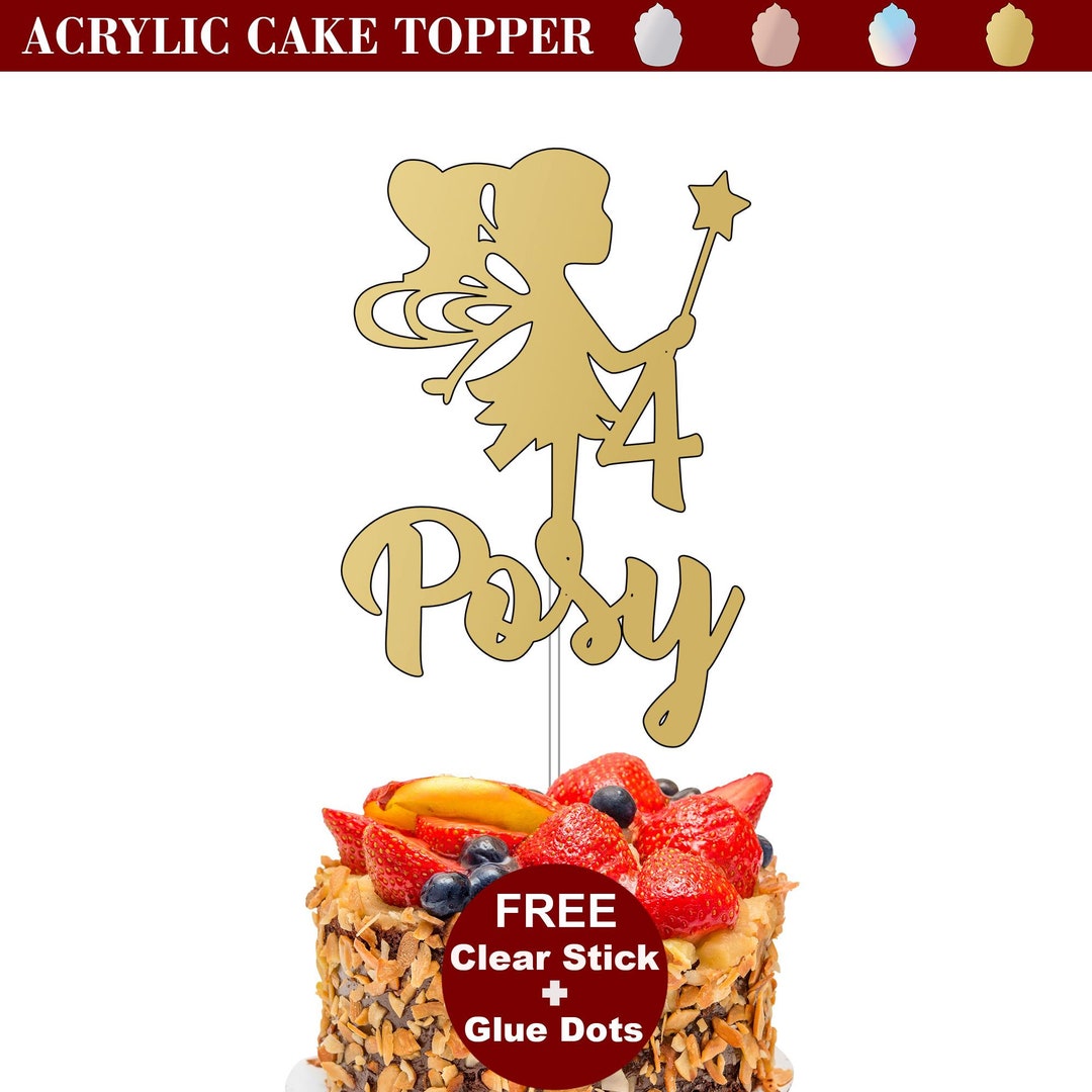 Custom Fairy Acrylic Mirror Cake Topper Name and Age Fairy Etsy UK