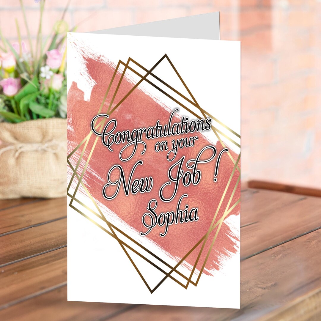 Personalised New Job Card | Congratulations Greeting | Any Name Well ...