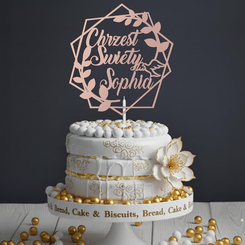 Chrzest Swiety Christening Cake Topper Customised With Any Name Etsy UK — free download
